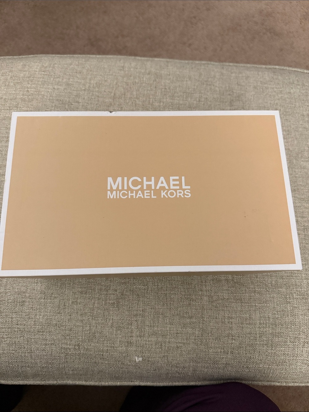 Michael Kors Tan Leather T-Strap Logo Sandals - Picture 4 of 5
